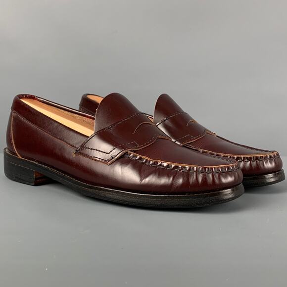 BASS Size 7 Burgundy Leather Penny Loafers - Picture 2 of 9
